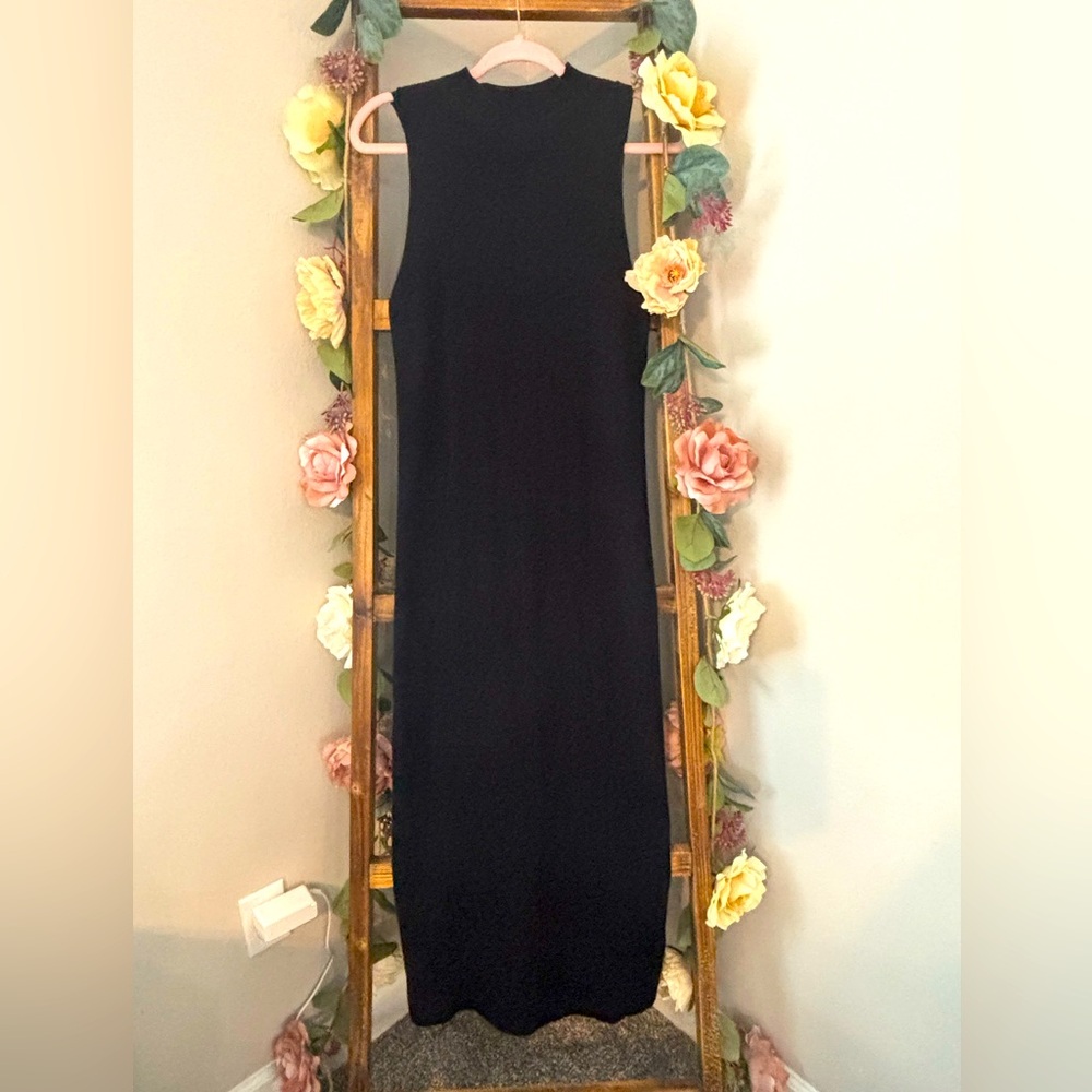 Freshman 1996 Cowl Neck Black Midi Dress EUC